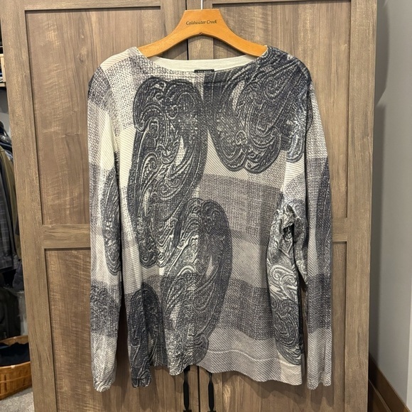 Talbots 3X Sweater Merino Wool Paisley Long Sleeve Thin - Picture 1 of 10